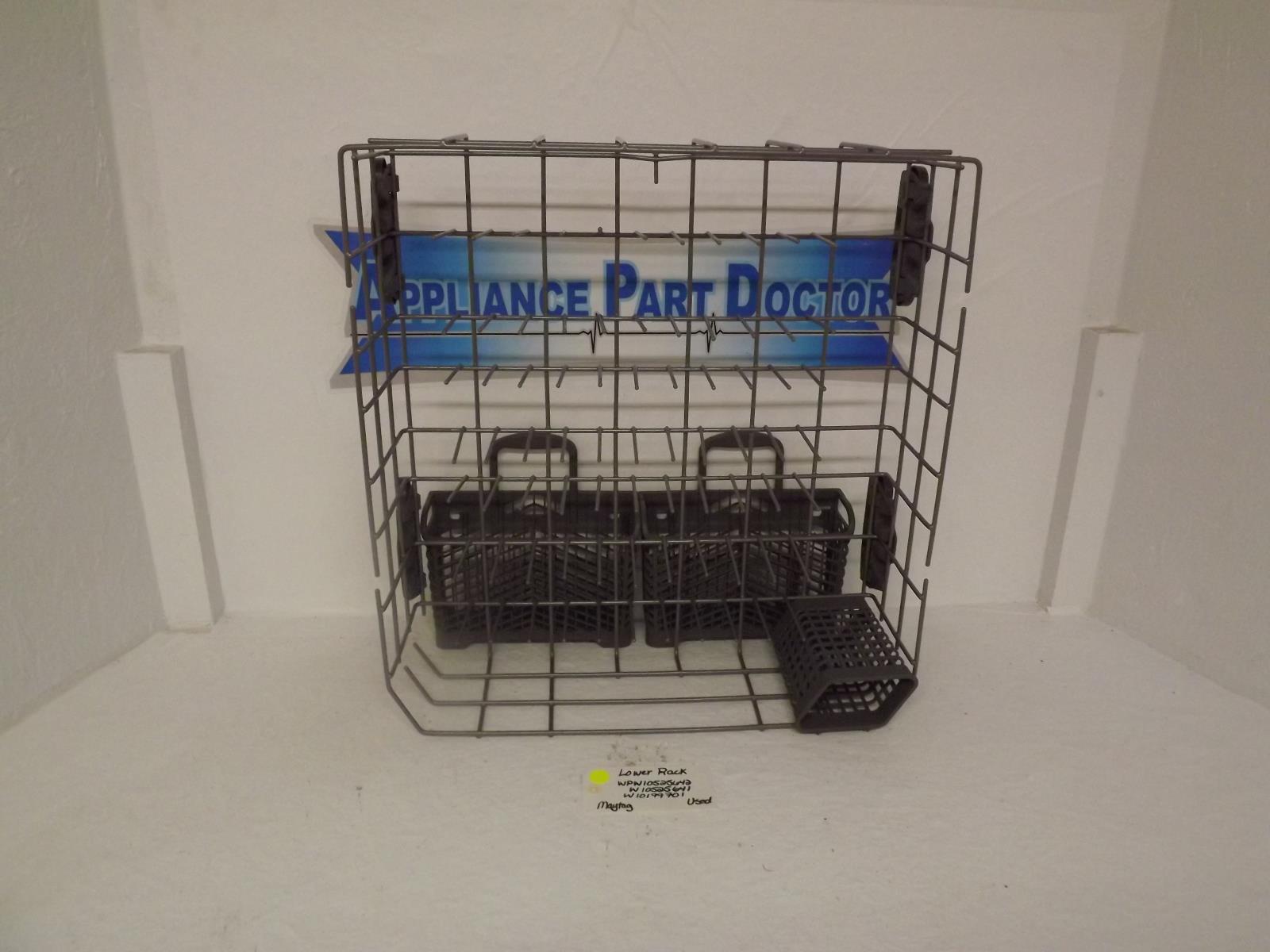 Maytag Dishwasher WPW10525642 W10525641 W10199701 Lower Rack Used Maytag Dishwasher WPW10525642 W10525641 W10199701 Lower Rack Used